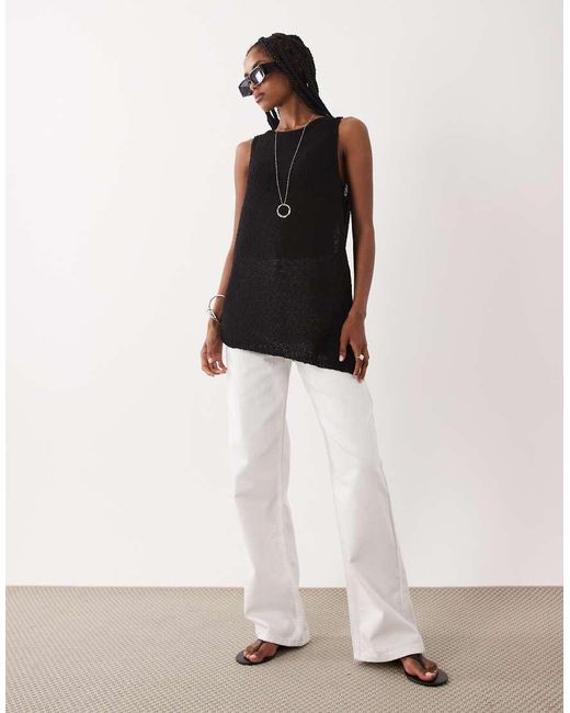 ASOS Black Knitted Tape A-line Cami Co-ord
