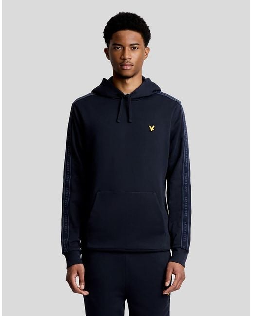 Lyle & Scott Blue Mid Layers Jacquard Tape Hoodie for men