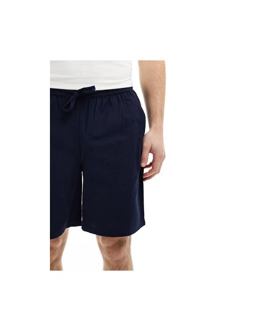 Another Influence Black Linen Look Shorts for men