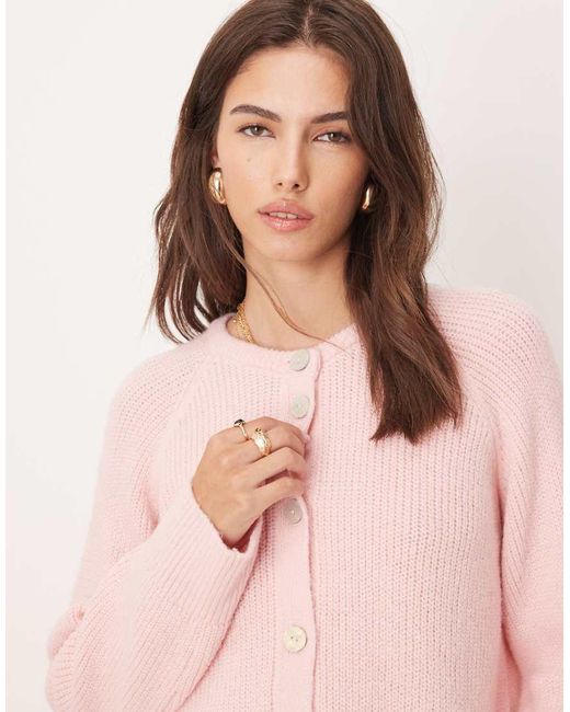 ASOS Hoogsluitend Gebreid Vest in het Pink