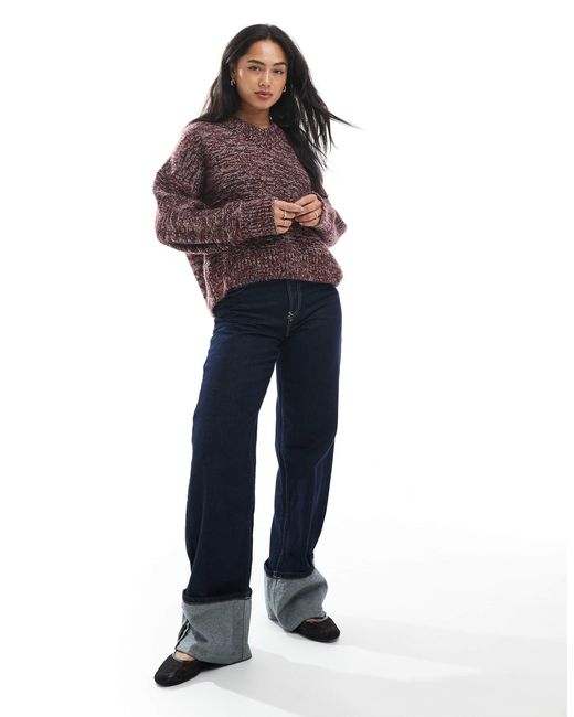 ASOS Purple – kastiger strickpullover