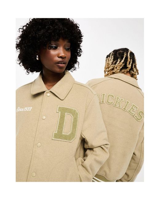 Dickies Unisex oak grove varsity jacket with contrast sleeves in green  exclusive to asos