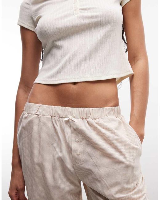 Daisy Street White Pointelle Pyjama Top And Bottoms