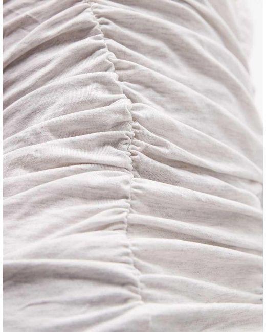 Monki White Fitted Asymmetric Festival Top