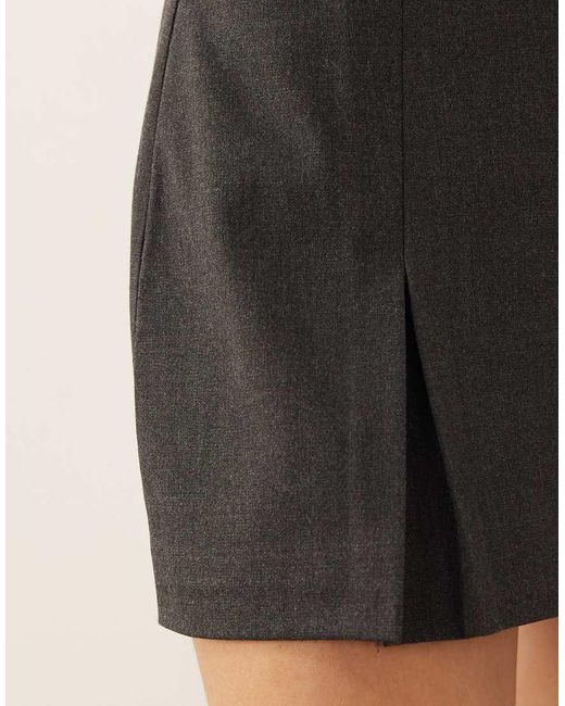 ASOS Gray Tailored Box Pleat Mini Skort