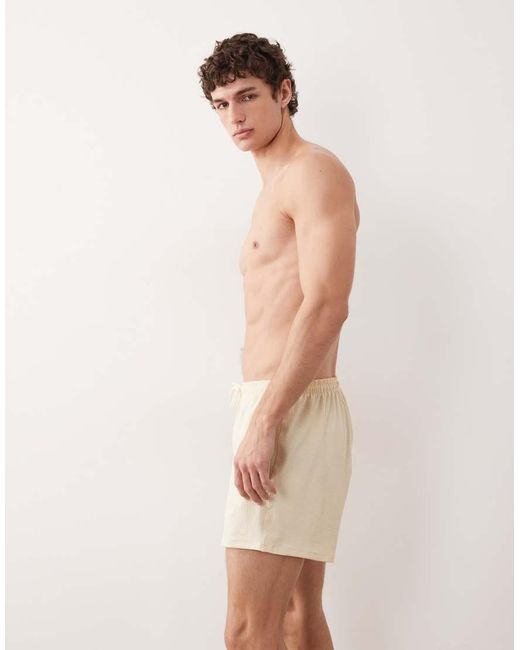 Free Society Natural Seersucker Swim Shorts for men