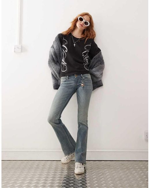Cheap Monday Blue Booty Bei Stretch Low Rise Bootcut Jeans