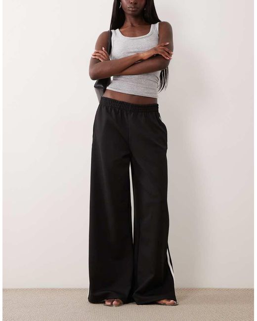 Gina Tricot Black Sporty Wide Trousers