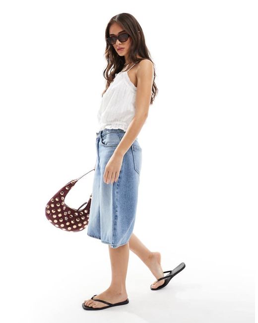 Pieces White Sleeveless Boho Cami Top