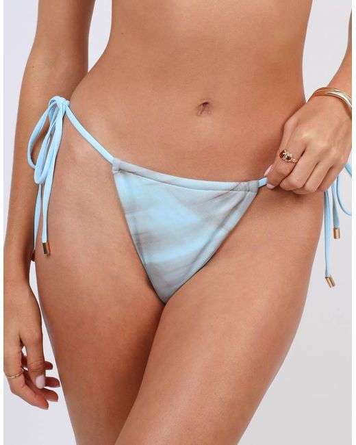 SIMMI White Abstract Print Tie Side Bikini Bottoms