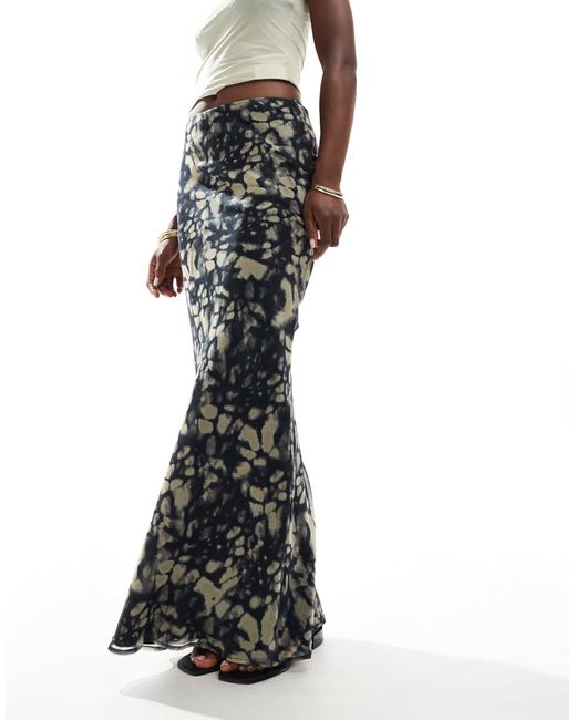 ASOS Chiffon Bias Maxi Skirt in Black Lyst