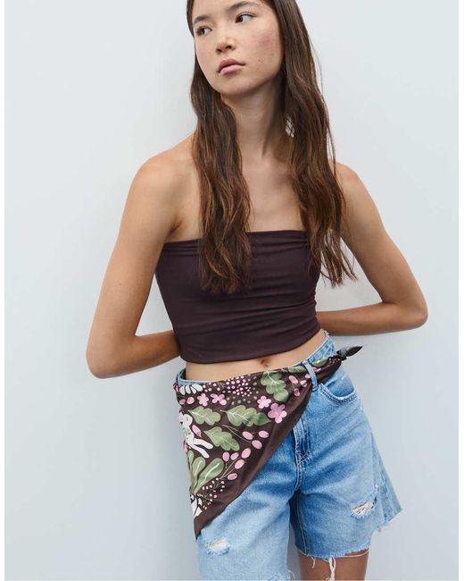 Stradivarius Sjaal Met Print in het Blue