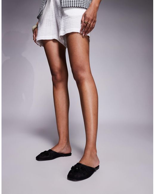 Public Desire White – verzierte slip-on-pantolette