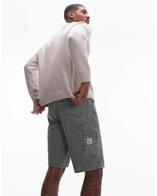 Pantalones Cortos Vaqueros De Estilo Carpintero Y Corte Suelto Con Estampado Milrayas De La Colección Cápsula Workwear 568 De Levi's de hombre de color White