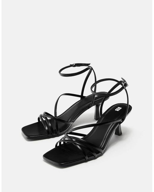 Pull&Bear White Strappy Heeled Sandals