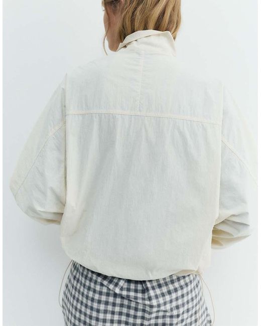 Pull&Bear Gray Cropped Jacket With High Neck