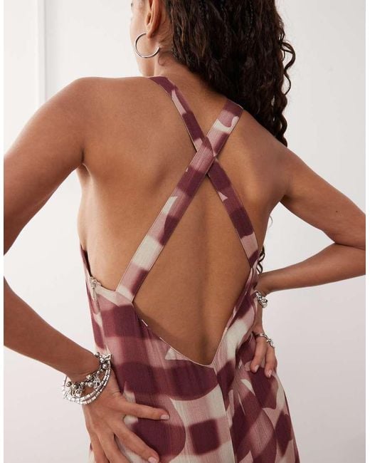 Reclaimed Vintage Multicolor Cami Jumpsuit With Open Back