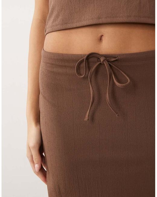 ASOS Natural Textured Crepe A Line Maxi Skirt Co-ord