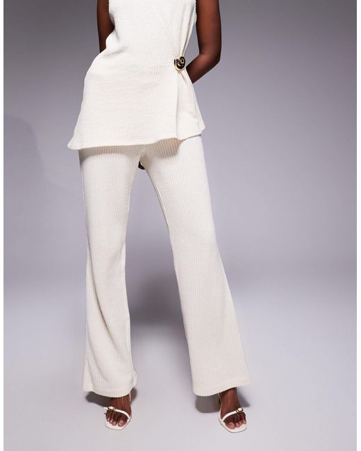 River Island Purple Textured Wide Leg Pants