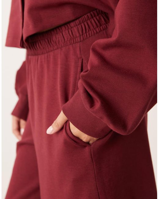 ASOS Red Asos Design Petite Interlock Barrel Leg jogger