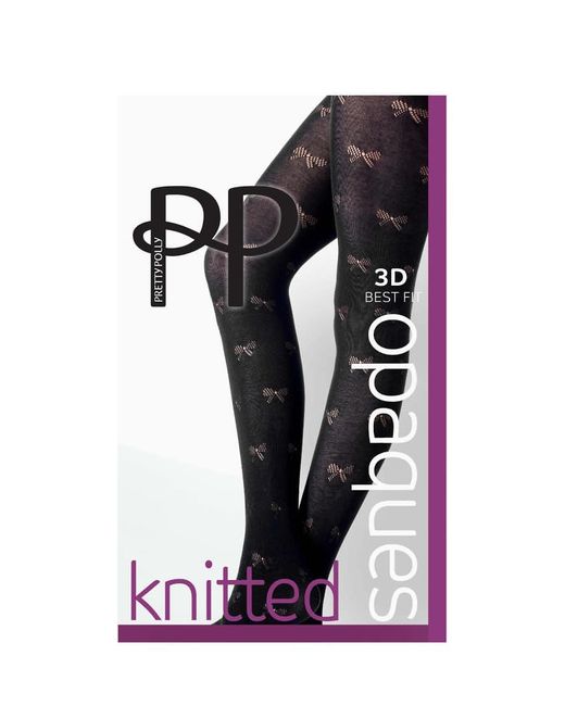 Collant Neri Con Motivo Di Fiocchi di Pretty Polly in Black
