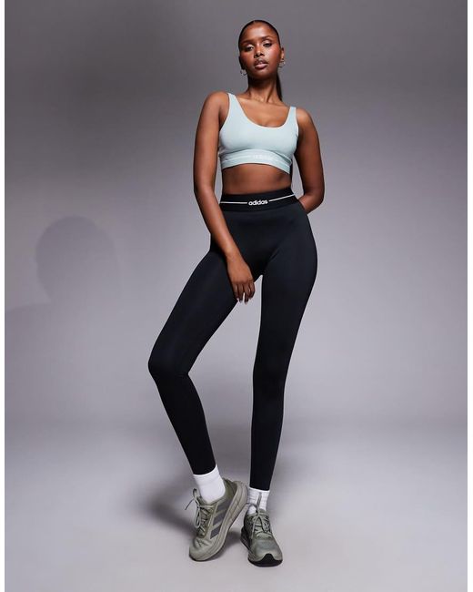 Adidas Originals Black Adidas Training Hyperglam Light Support Sports Bra