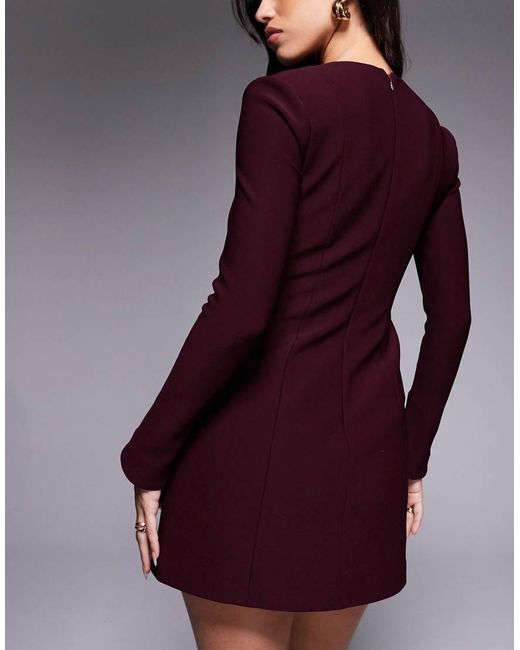 Forever New Purple Structured Mini Dress