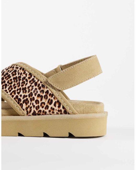 Clarks Natural Meare Cross Sandals