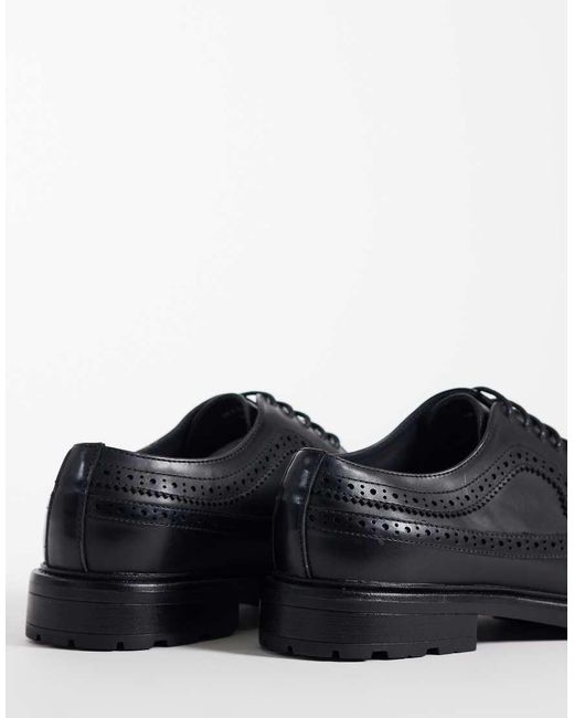 ASOS Black Lace Up Brogue Shoes for men