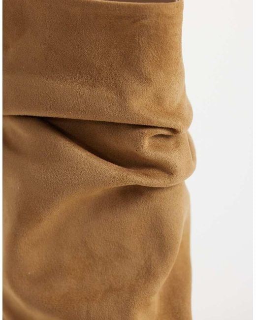 ASOS Natural Rosario Slouch Kitten Heel Boots