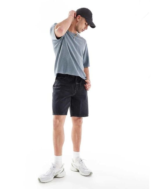 Pull&Bear Denim Shorts Met Regular Fit in het Blue voor heren