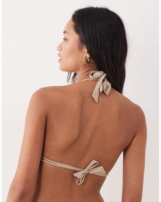 Free Society Brown Triangle Bikini Top