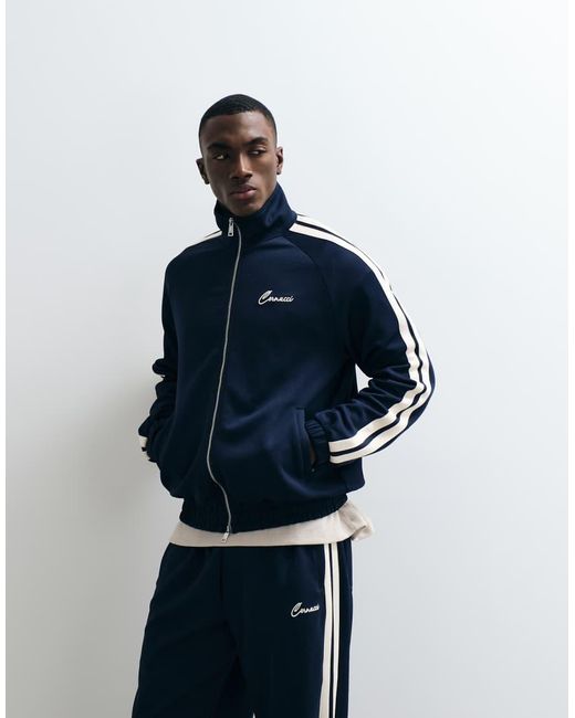 CERNUCCI Blue Taping Logo Track Jacket Co-Ord for men