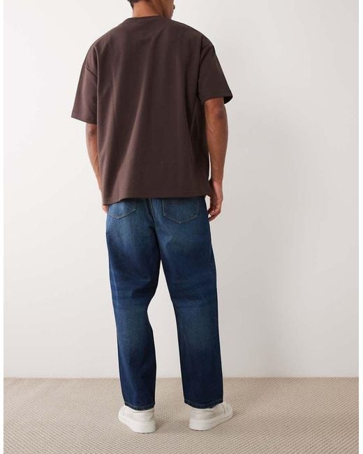 ASOS Blue Relaxed Tapered Jeans for men