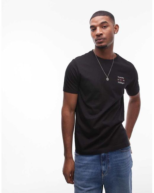 Tommy Hilfiger Blue Stack Logo T-shirt for men