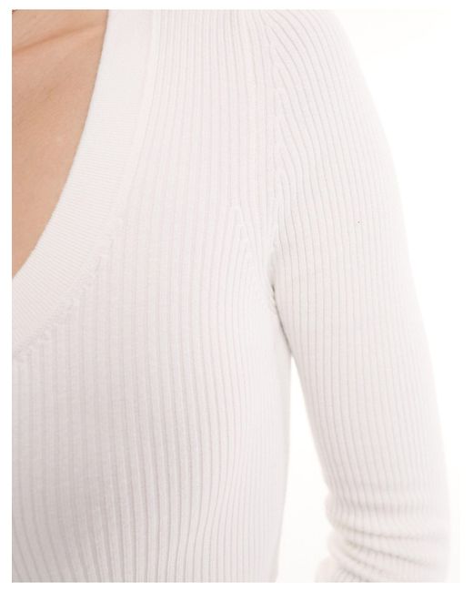 ASOS White Fine Gauge Scoop Neck Sweater