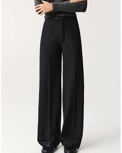 Pull&Bear White High Waist Smart Trousers
