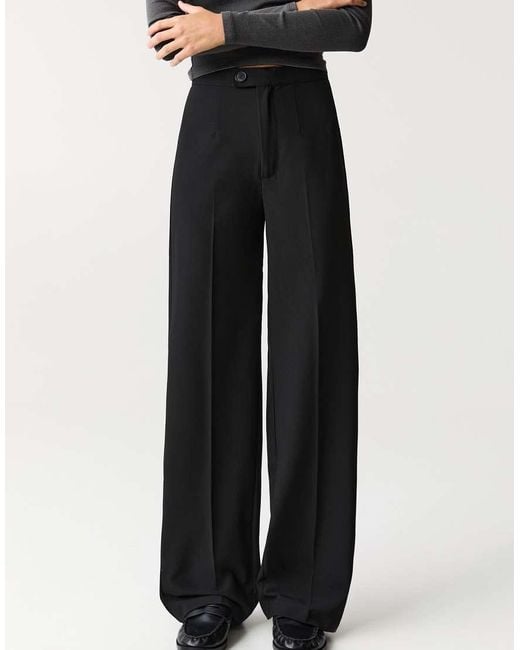 Pull&Bear White High Waist Smart Trousers