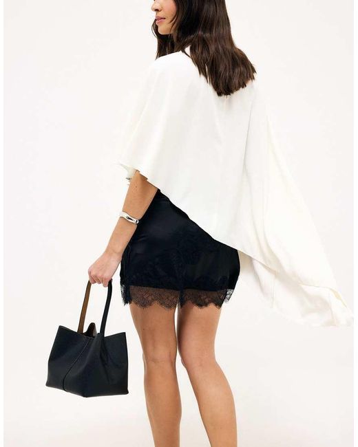 NA-KD Blue Asymmetric Lace Skirt