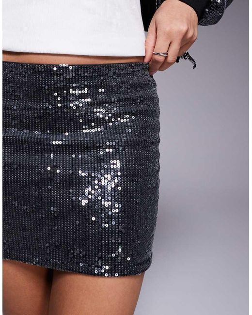Juicy Couture Blue Sequin Mini Skirt