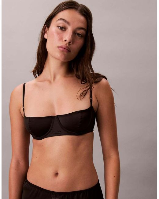 Calvin Klein Black Sexy Satin Balconette Bra