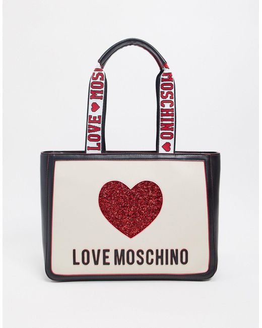 Love Moschino Shopper Met Hartjeslogo in het Multicolor