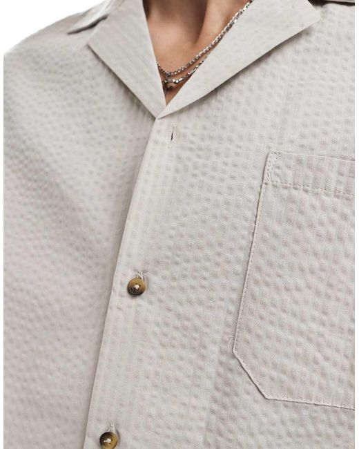 Only & Sons Natural Seersucker Shirt Co-ord for men