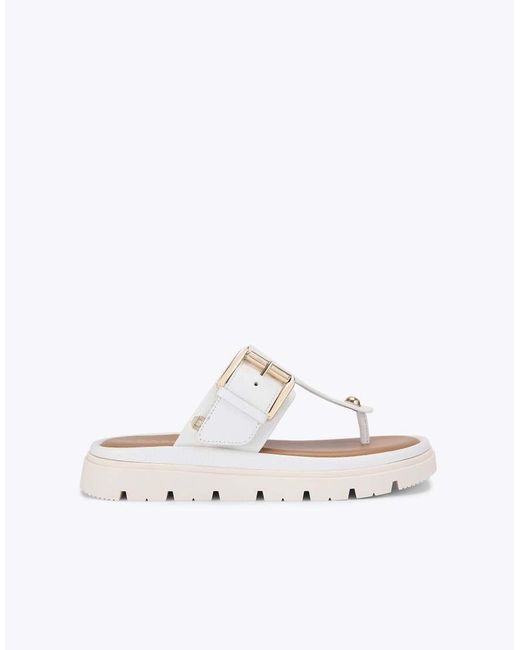 Carvela Kurt Geiger White Pavilion T Bar Mule Flat Sandals