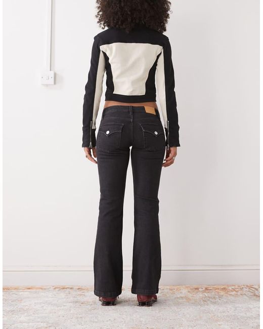 Monki Black Flared Denim Jeans