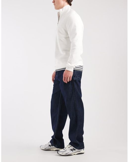 Lee Jeans White Workwear Carpenter Wide Leg Jeans for men