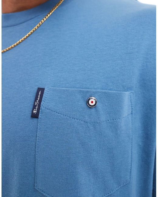 Camiseta azul oscuro con bolsillo Ben Sherman de hombre de color Blue