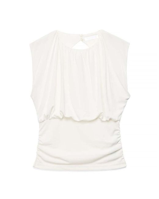 NA-KD White Open Back Draped Top