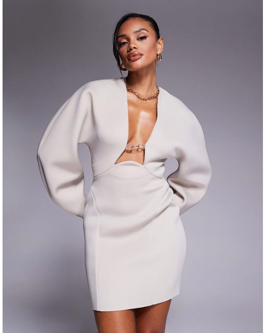 ASOS Gray – minikleid aus neoprenartigem stoff