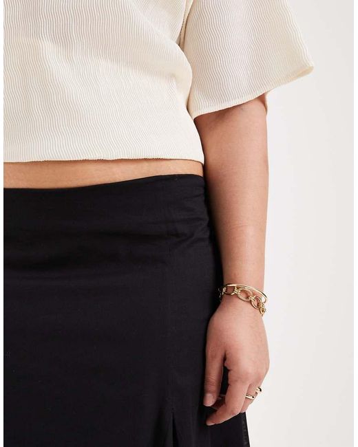ASOS White Asos Design Curve Cotton Godet Maxi Skirt